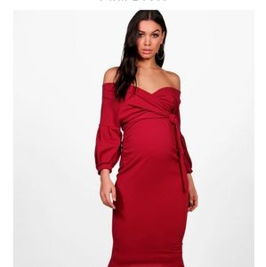 Maternity off shoulder dress